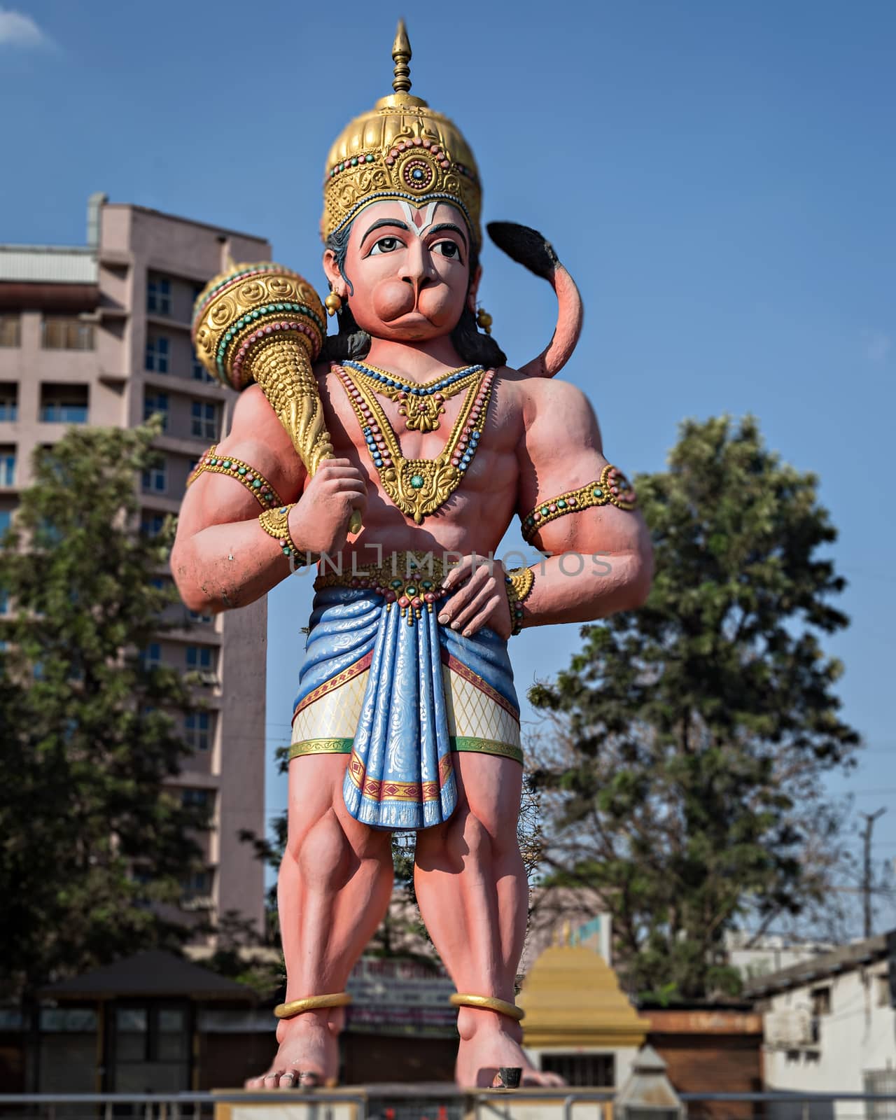 About 30 feet high Hindu God Hanuman statue in Pimpri, Pune india.