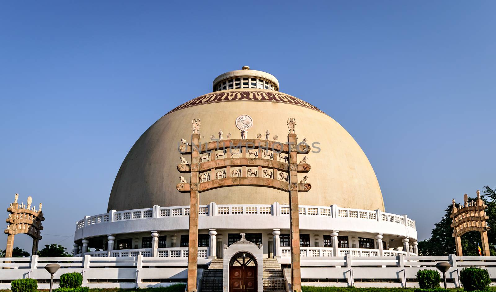 Dome of Deekshabhoomi with clear sky background  in Nagpur, India. by lalam