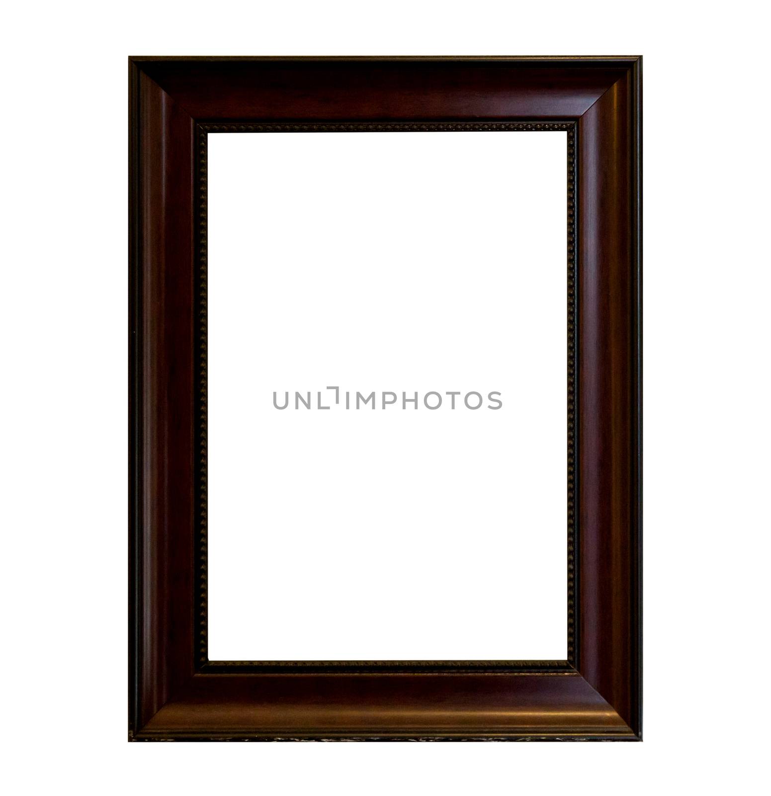 The wooden frame isolated on white background.