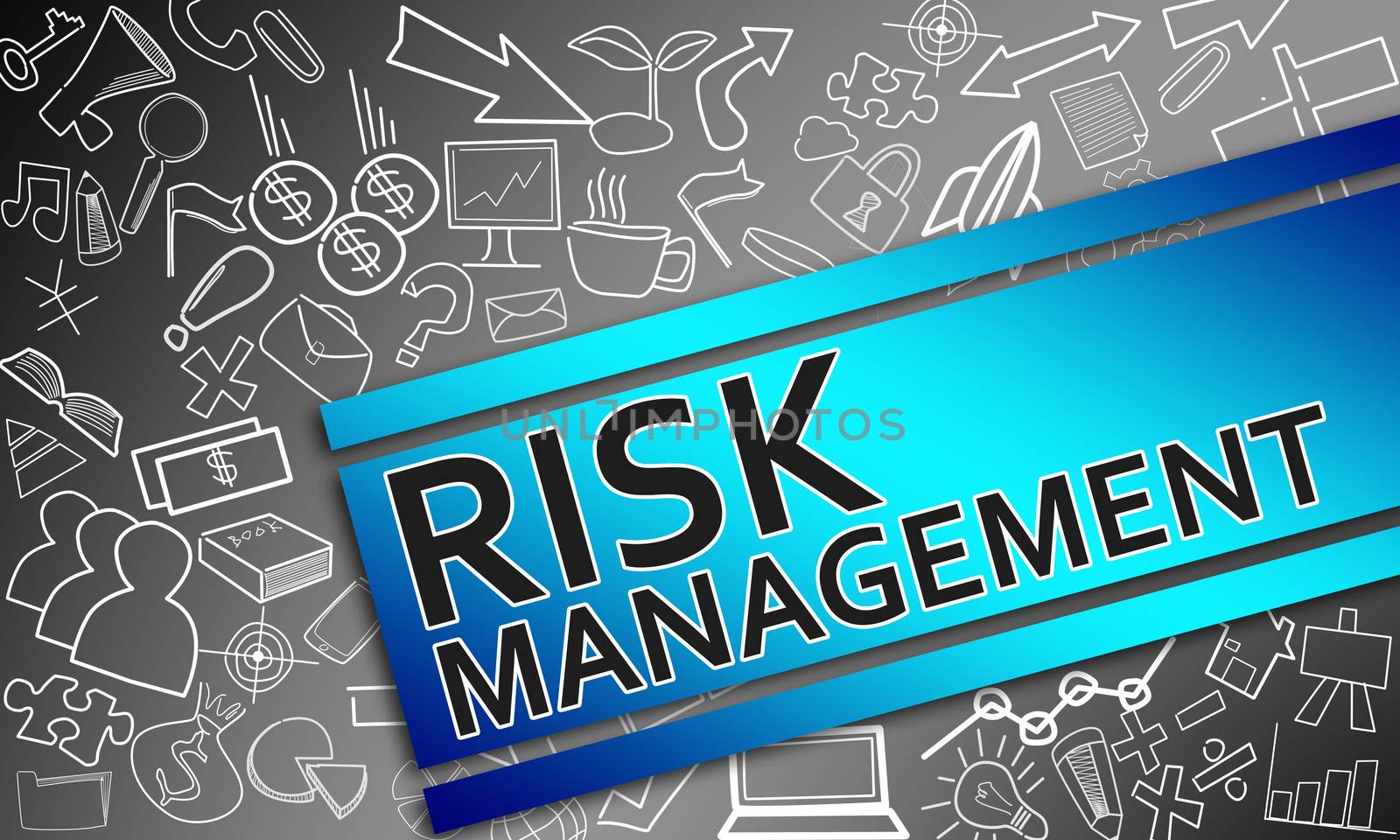 Risk management concept with creative icon drawings by tang90246
