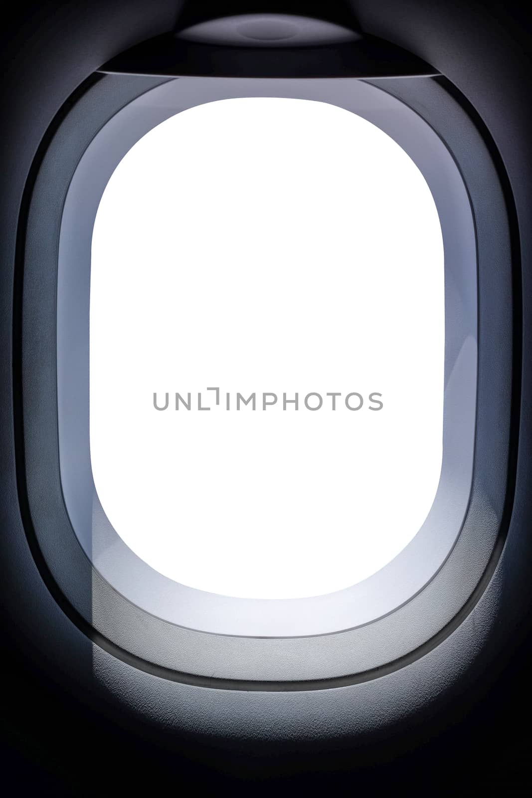 High resolution aircraft's window on white background