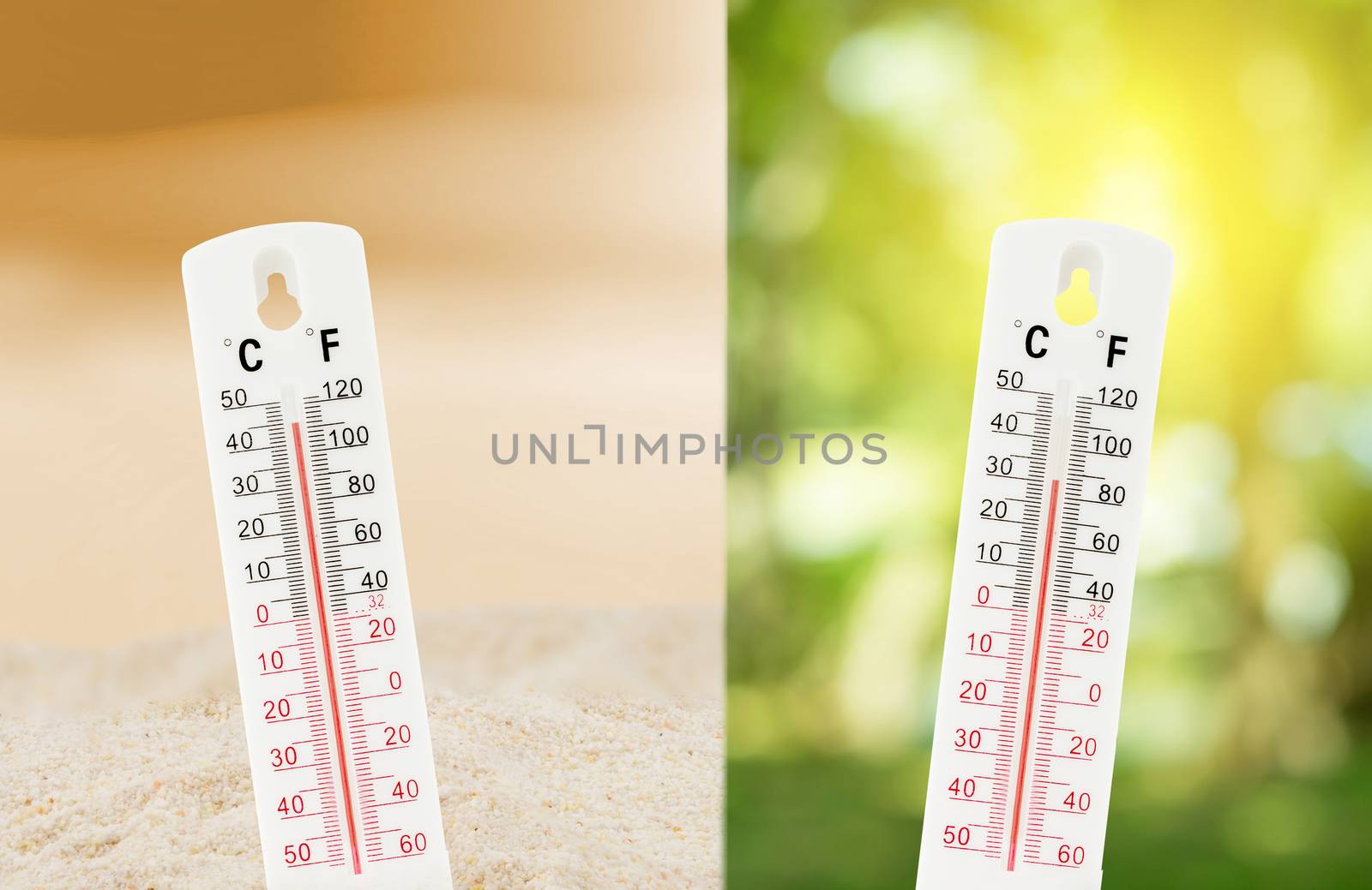 Tropical temperature, measured on an outdoors thermometer with c by nnudoo