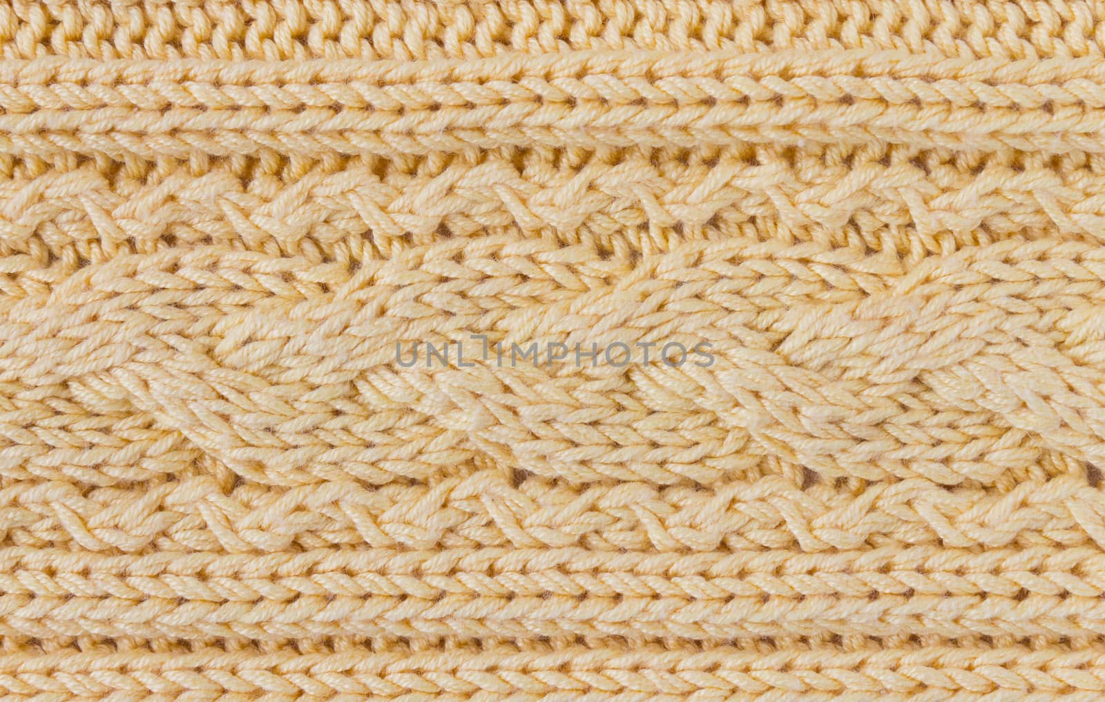 Dark Yellow Knitting Texture or Knitted Texture Background in macro style. Knitting Texture or Knitted Texture in vintage style for design