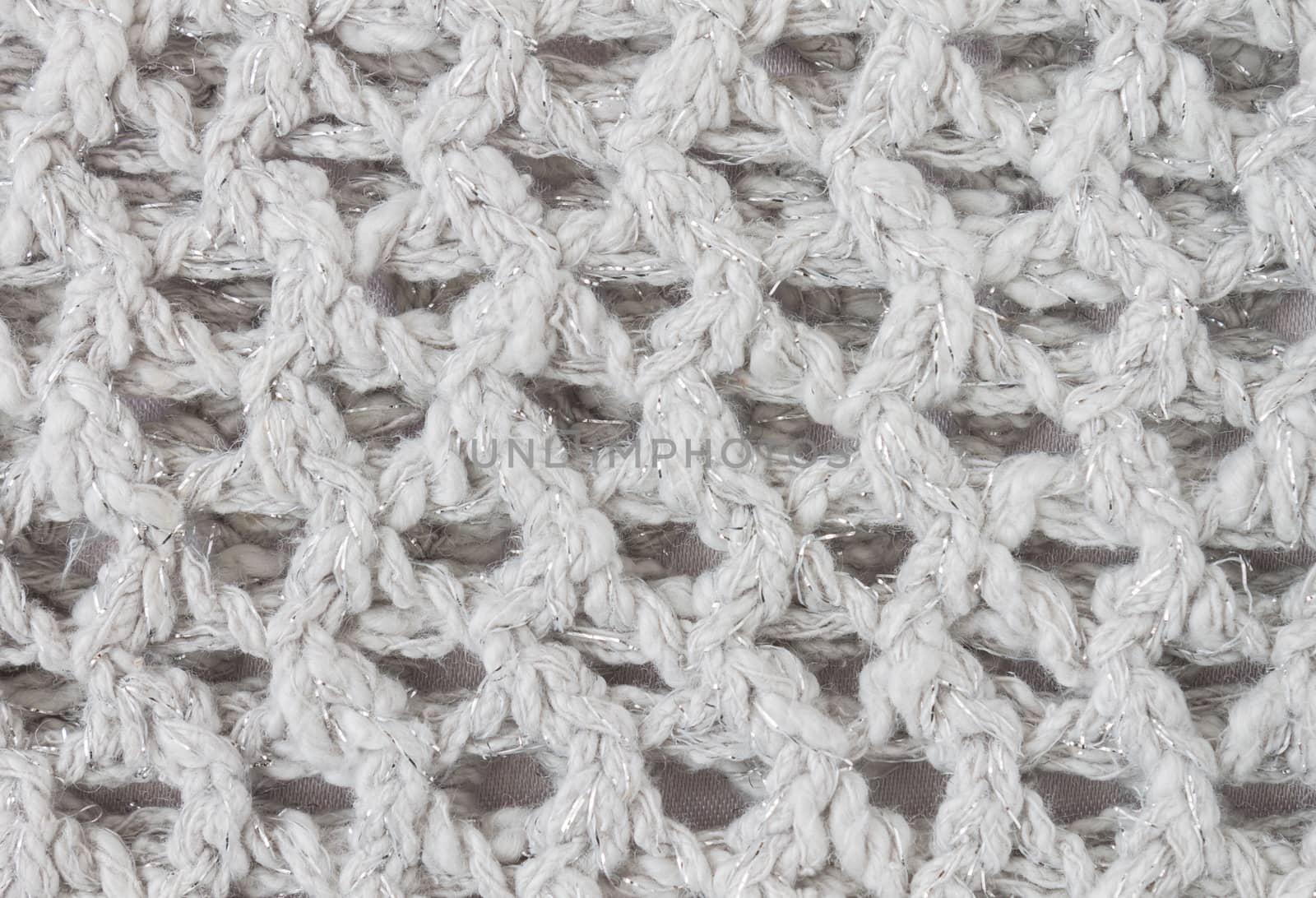 White Knitting Texture or Knitted Texture Background in macro style. Knitting Texture or Knitted Texture in vintage style for design