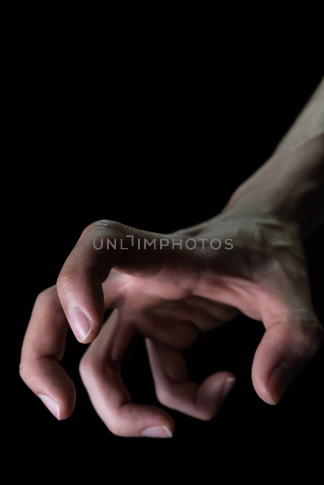 Upside Down Human Hand for Devil Crime Violence Concept in Book Cover Style. Upside Down Human Hand Portrait View for Devil Crime Violence Concept