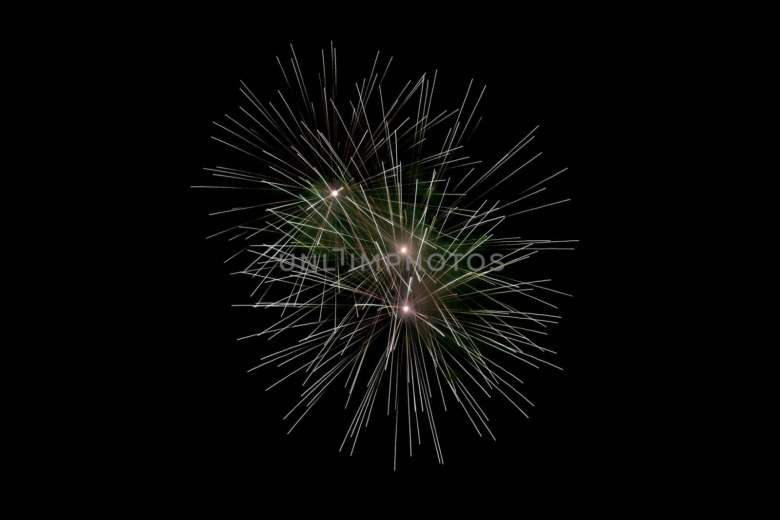 White Sparkling Fireworks Background on Night Scene by steafpong