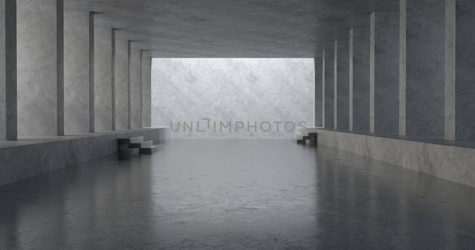 3d rendering of Concrete room.