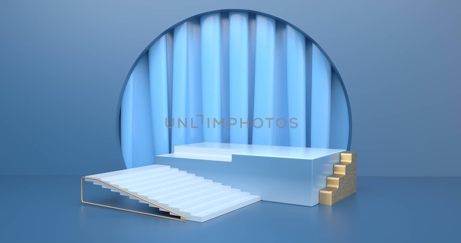3d rendering of podium and geometry.

