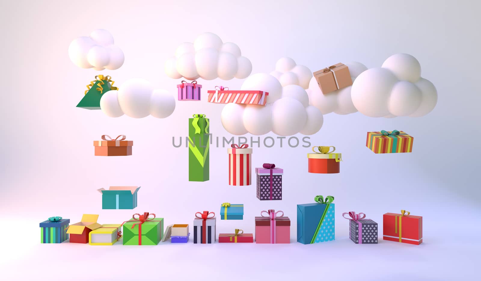 3d rendering of gift and clouds. by FREEDOM-ELEMENT