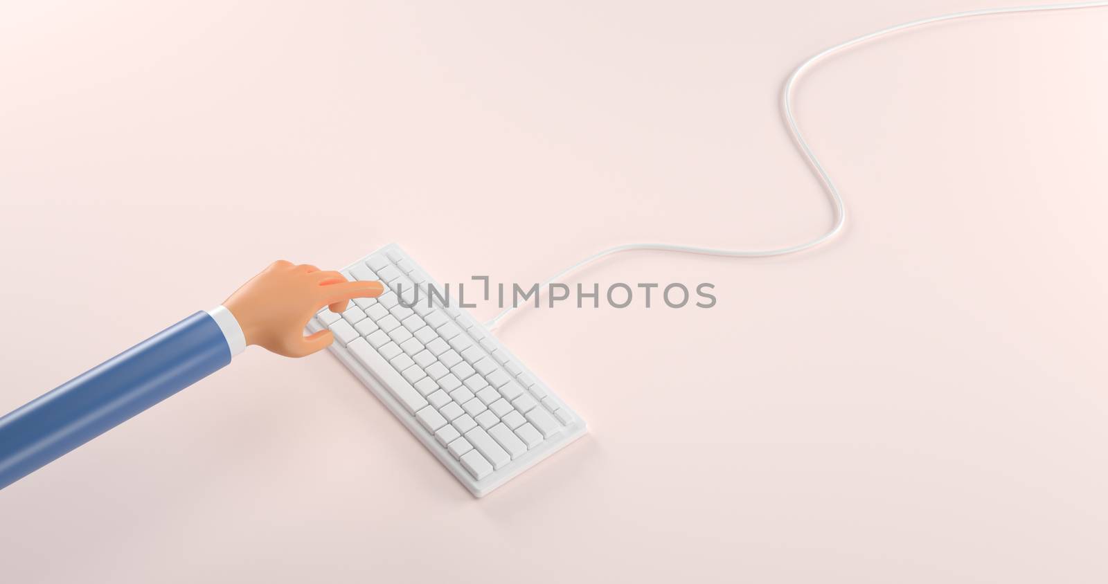 3d rendering of keyboard and hand. by FREEDOM-ELEMENT