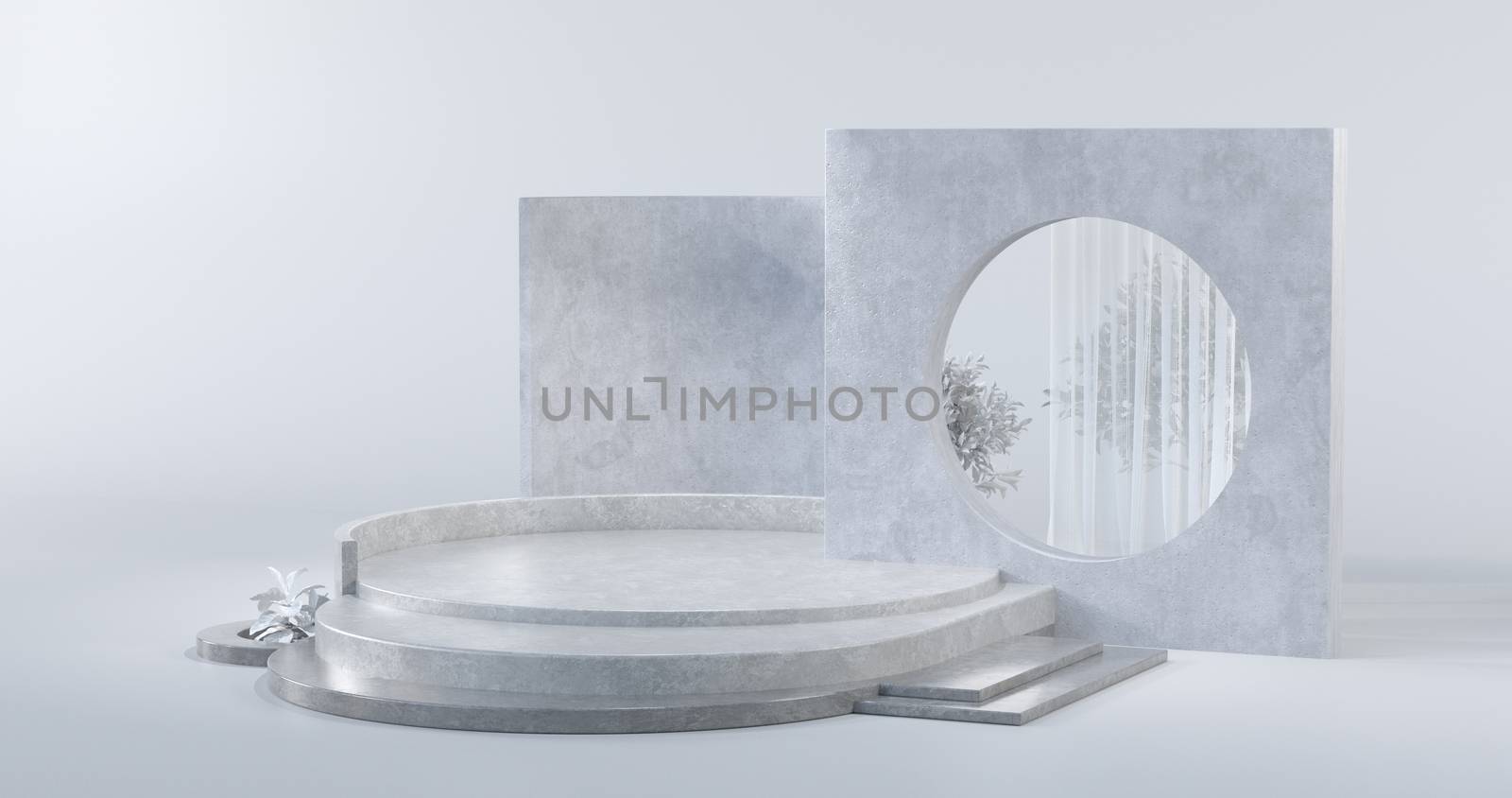 3d rendering of concrete podium. by FREEDOM-ELEMENT