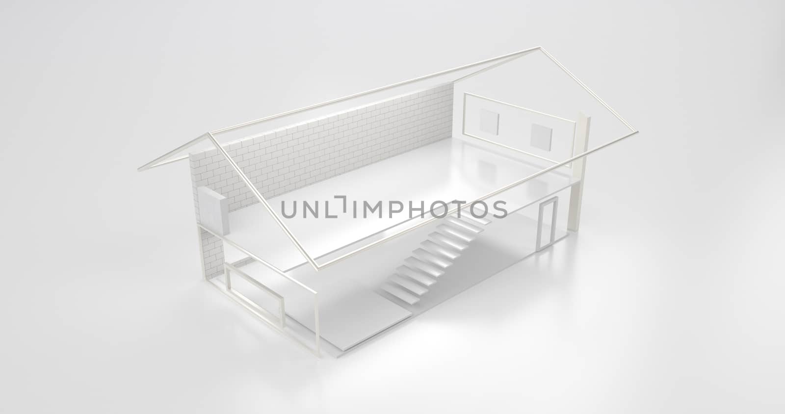 3d rendering of Abstract house structure. by FREEDOM-ELEMENT