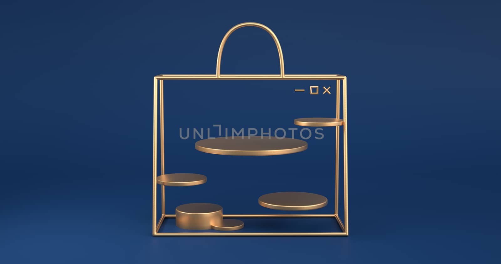 3d rendering of the golden bag outline by FREEDOM-ELEMENT