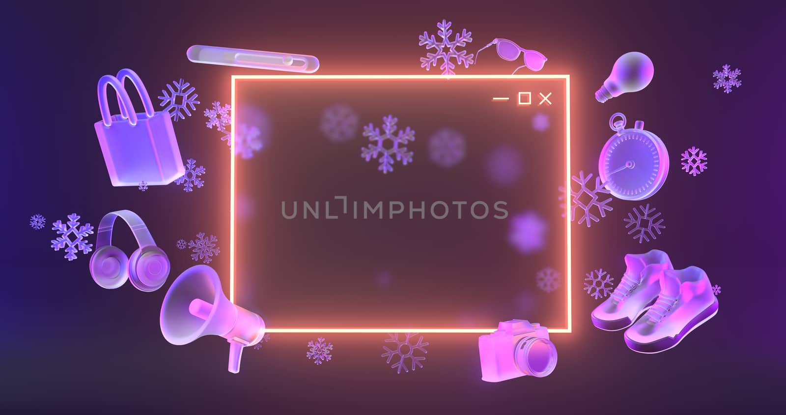 3d rendering of website icon and snowflake. by FREEDOM-ELEMENT