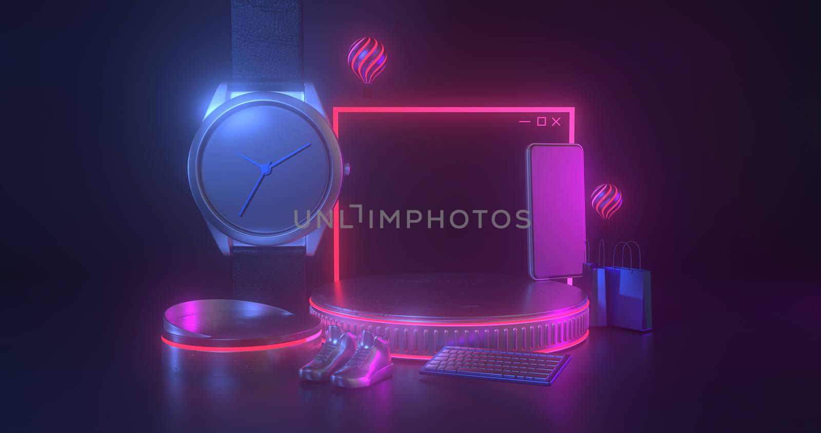 3d rendering of podium and website icon. by FREEDOM-ELEMENT