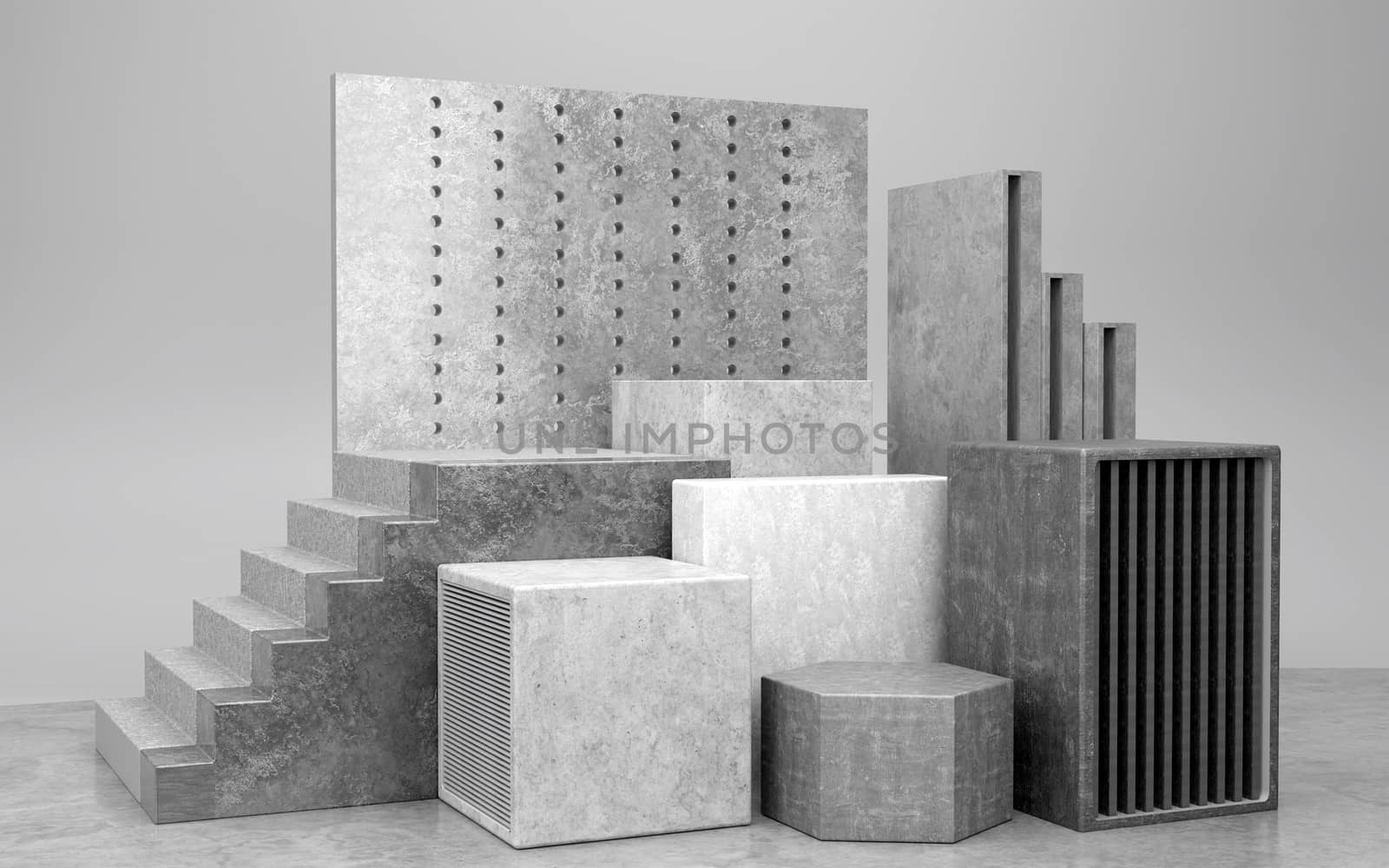 3d rendering of concrete podium. by FREEDOM-ELEMENT