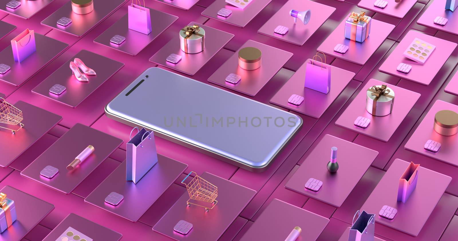 3d rendering of smartphone and credit card. by FREEDOM-ELEMENT