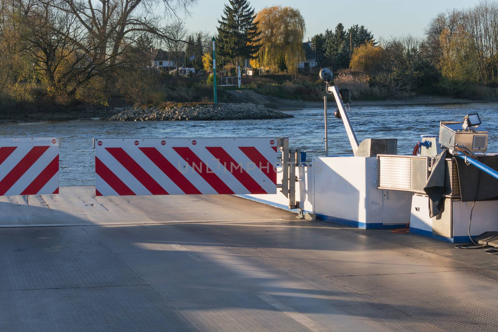 Rhine ferry at Dormagen Zons in Germany.