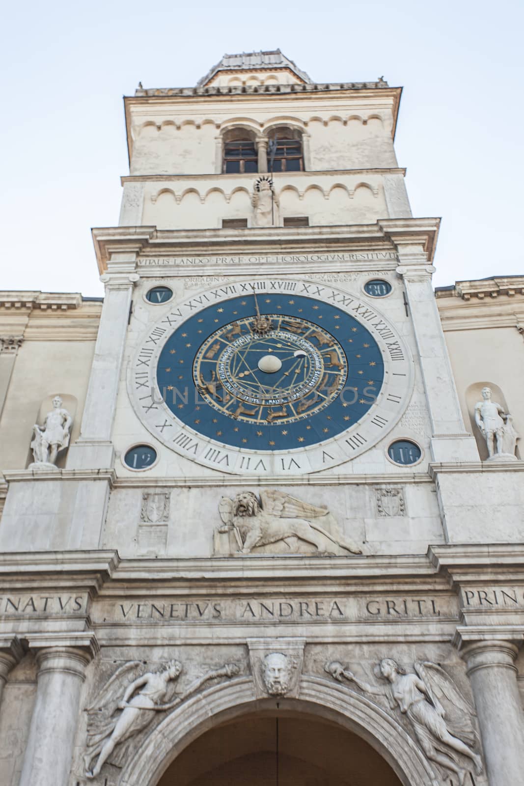 Clock tower located in Piazza dei Signori in Padua in Italy