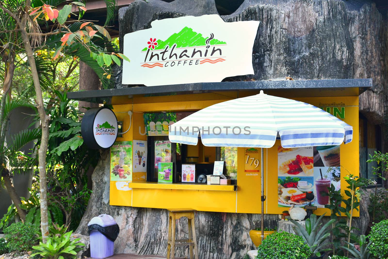 Inthanin coffee facade at Dusit Zoo in Khao Din Park, Bangkok, T by imwaltersy