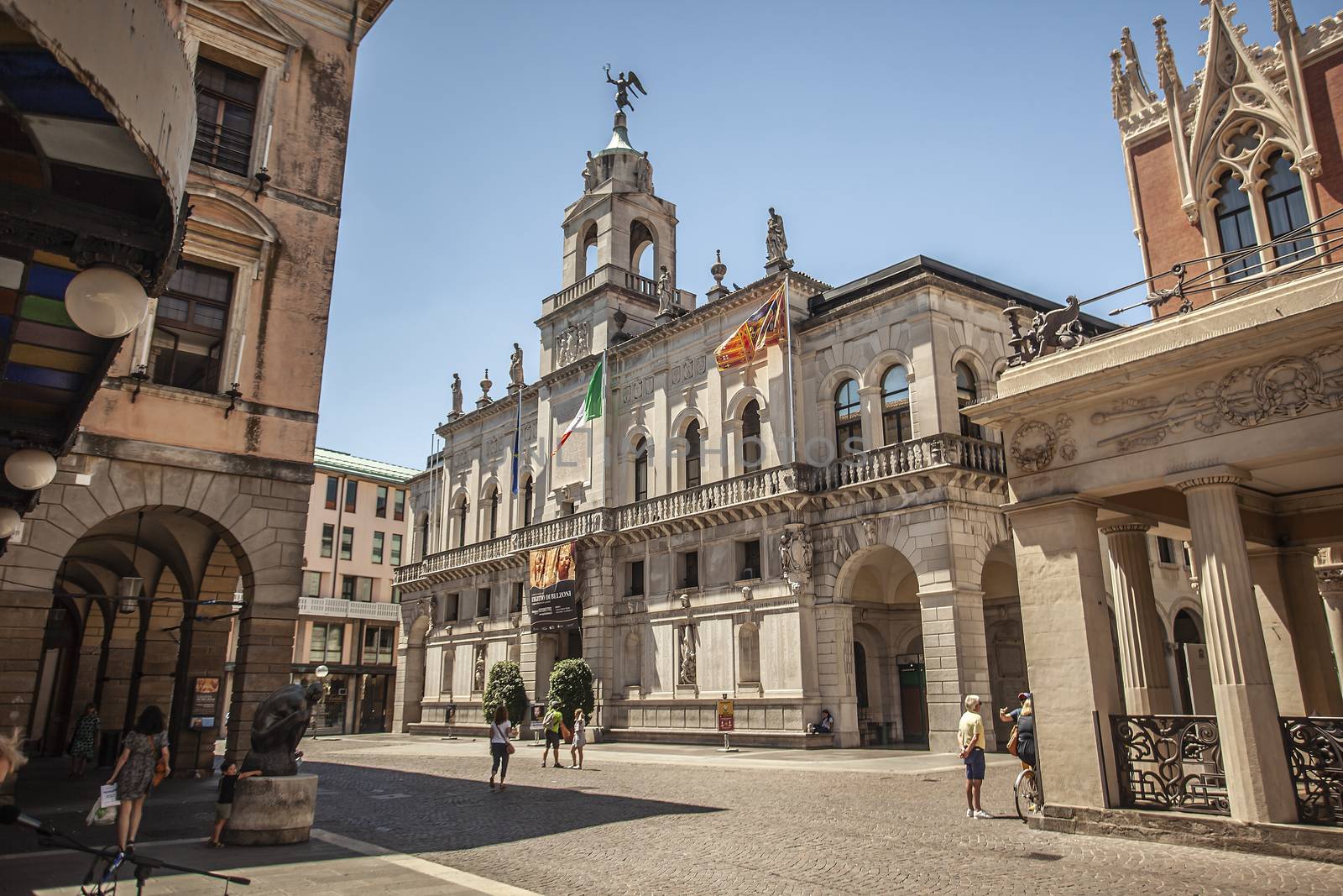 PADOVA, ITALY 17 JULY 2020: Cavour square in Padua, Italy