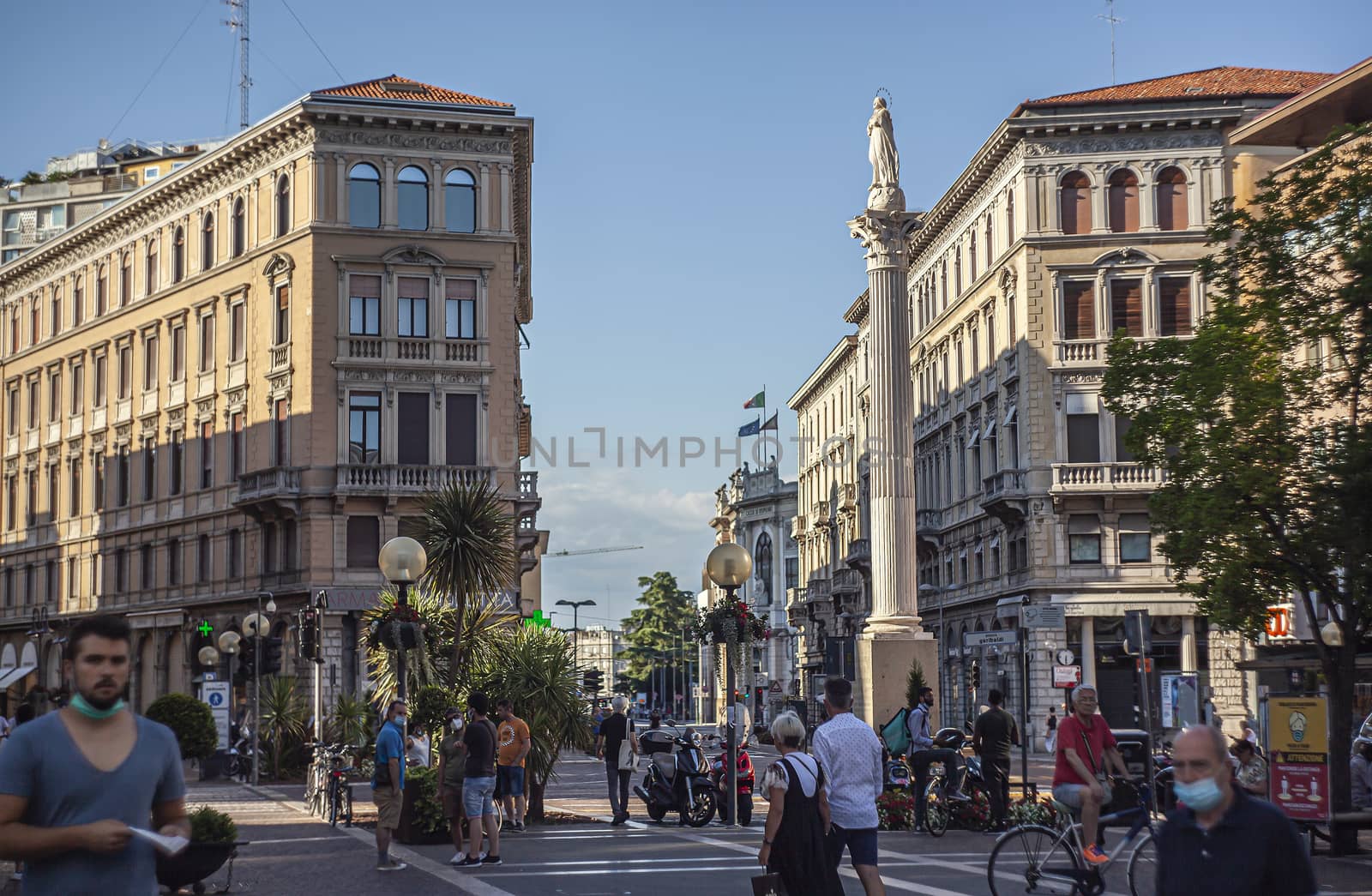 PADOVA, ITALY 17 JULY 2020: Real life scene in Padua street with people