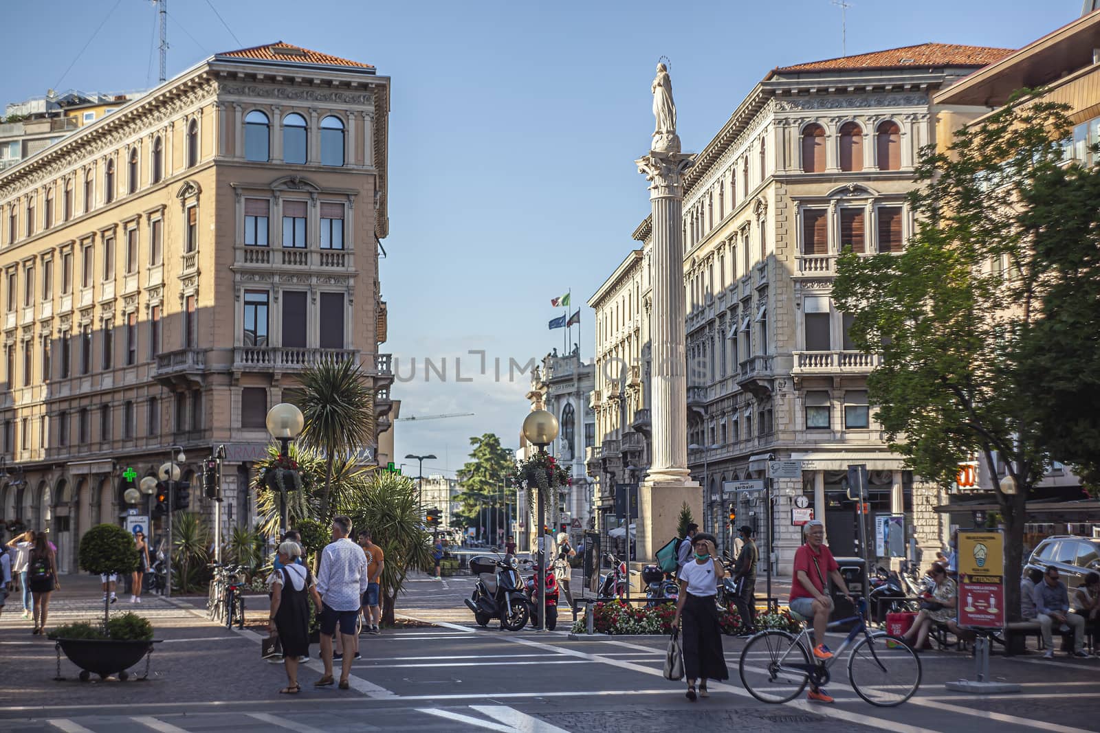 PADOVA, ITALY 17 JULY 2020: Real life scene in Padua street with people