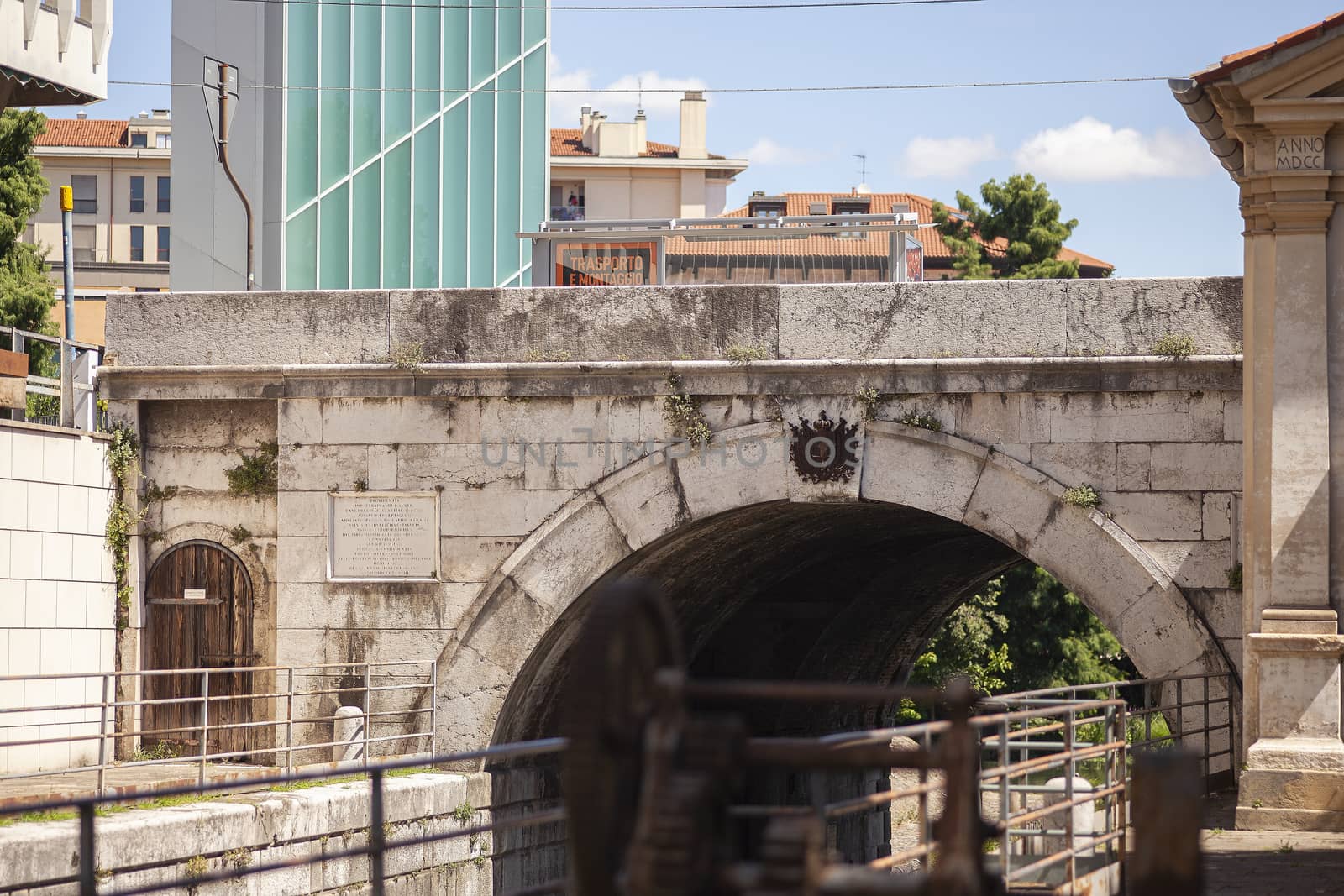 PADOVA, ITALY 17 JULY 2020: Old bridge in Padua in Italy