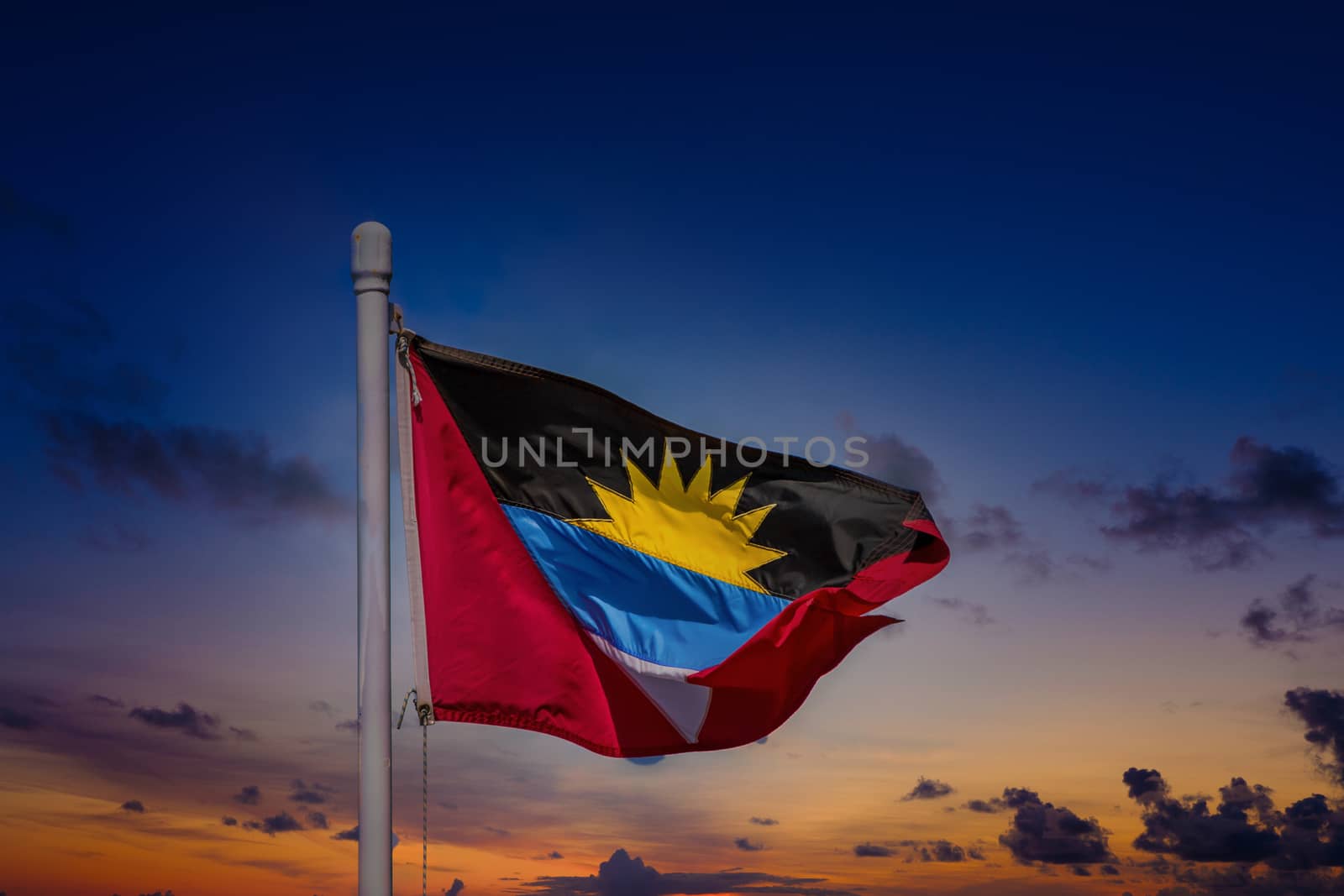 Flag of Antigua In Nelson's Dockyard on Antigua
