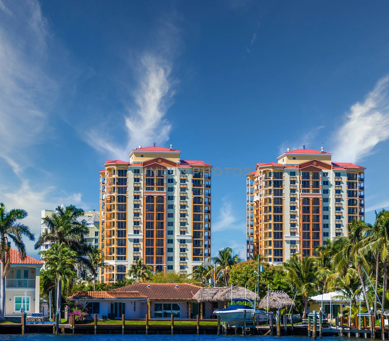 A Coastal Condo Building on the Intracoastal Waterway in Fort Lauderdale, Florida