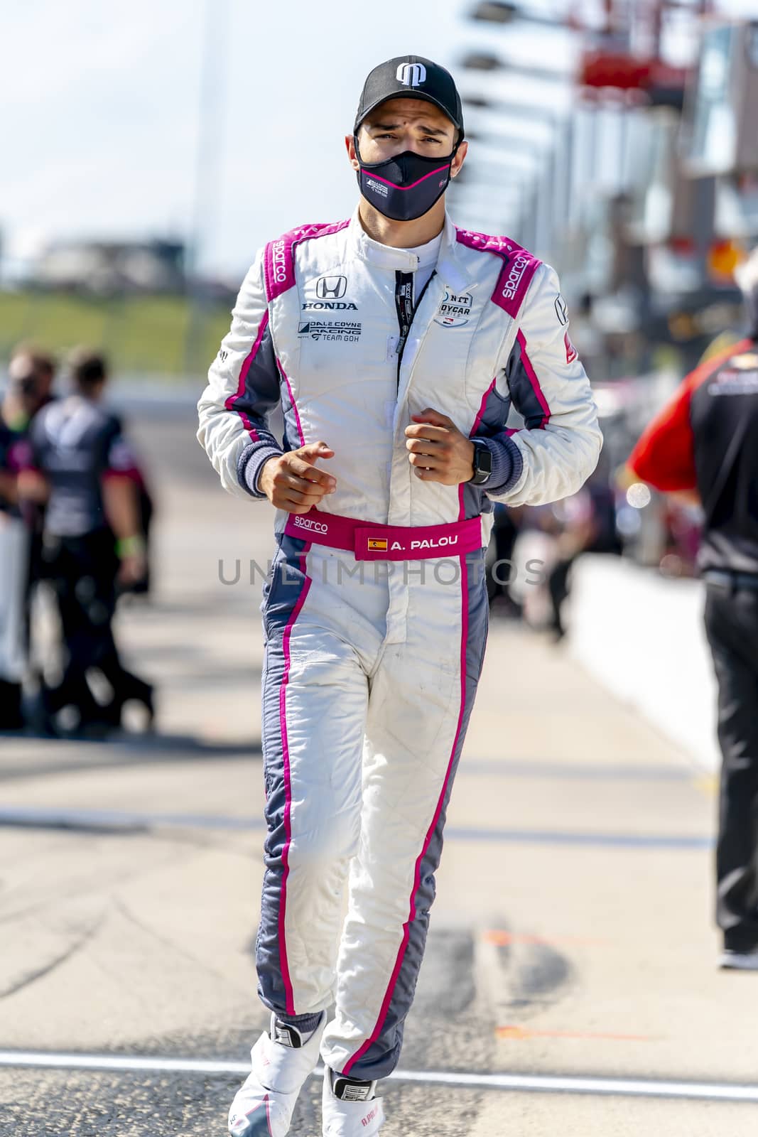 ALEX PALOU (R) (55) of Barcelona, Spain qualifies for the Iowa INDYCAR 250s at Iowa Speedway in Newton, Iowa.