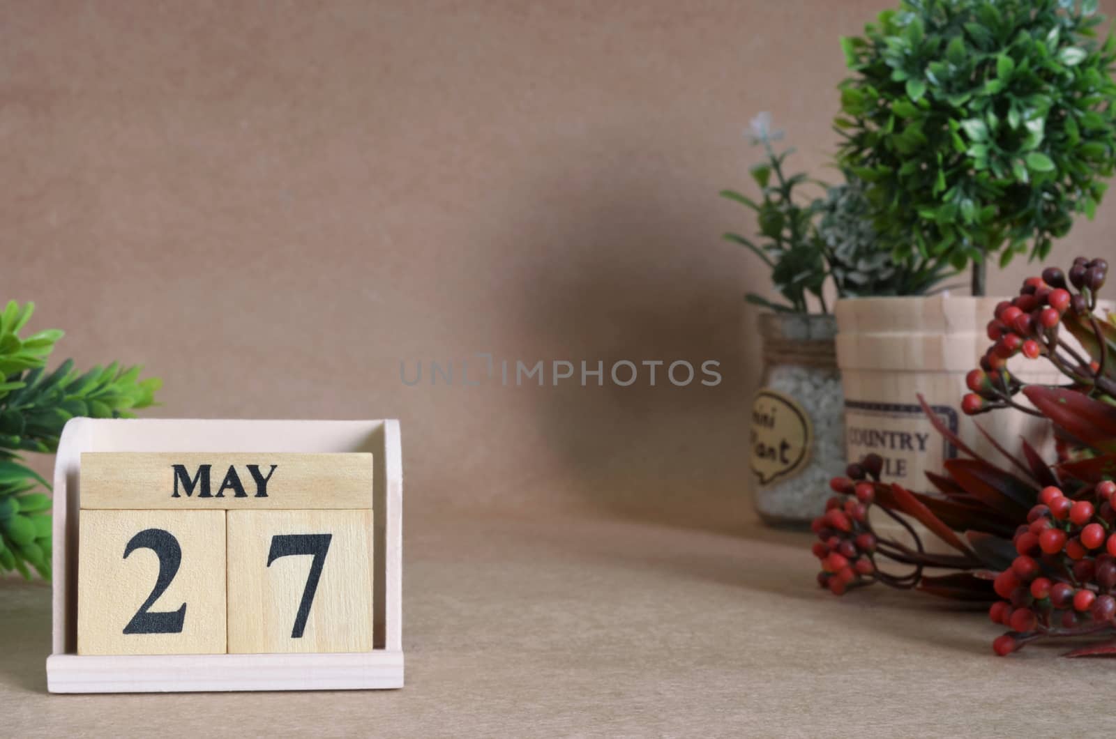 May 27, Vintage natural calendar.