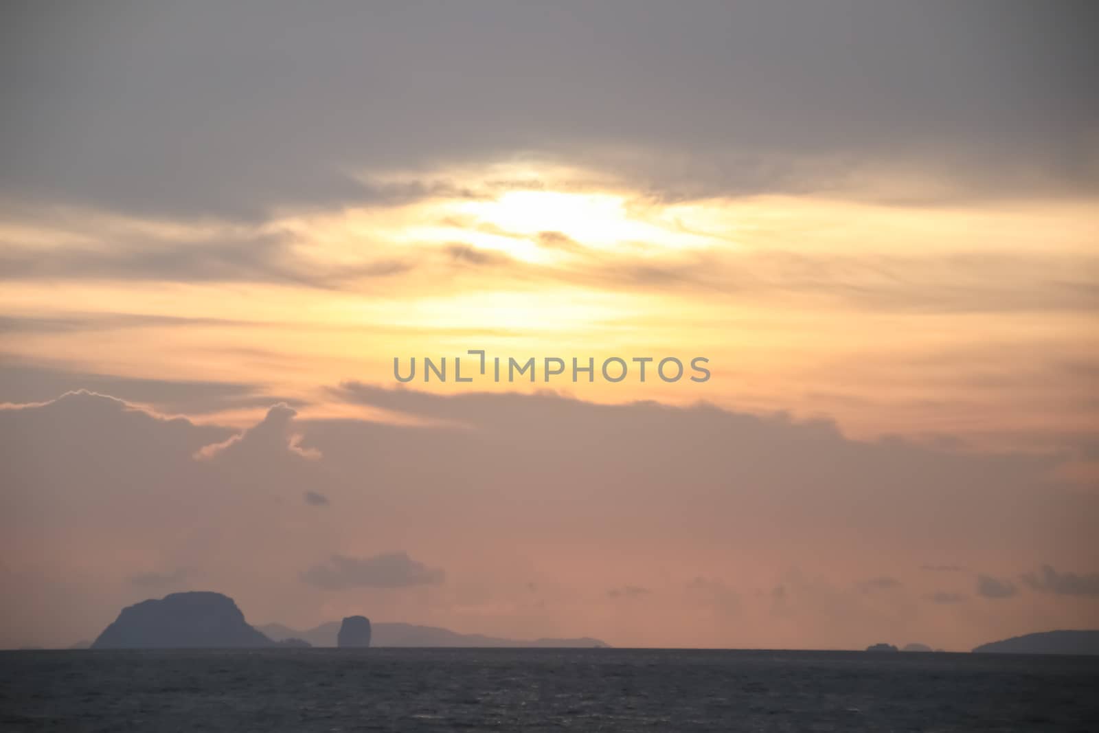 Beautiful sky with cloud before sunset by anotestocker