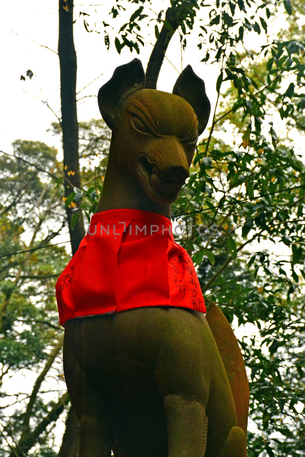 Fushimi Inari Taisha fox statue in Kyoto, Japan by imwaltersy