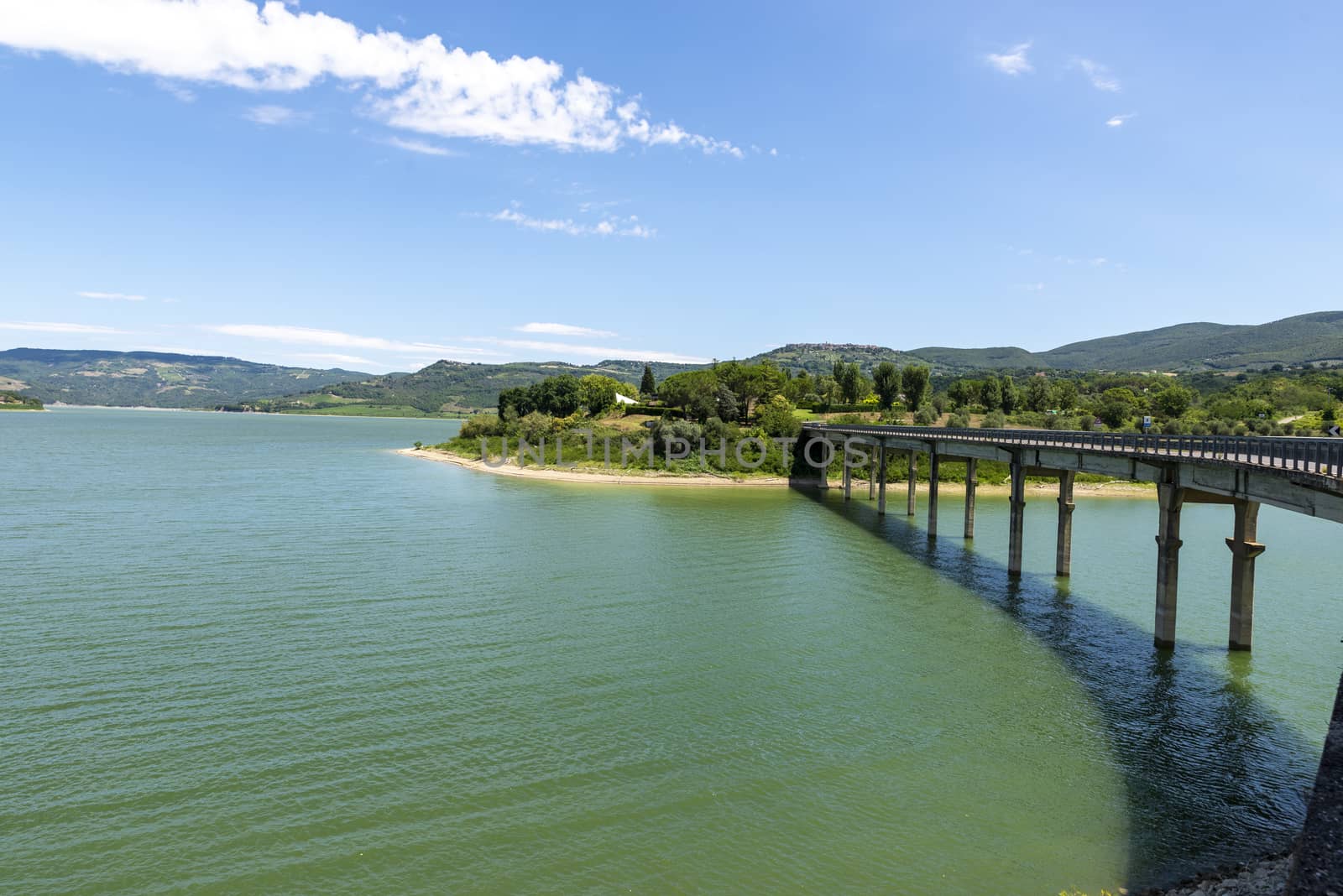 Corbara lake in the province of Perugia on a sunny day