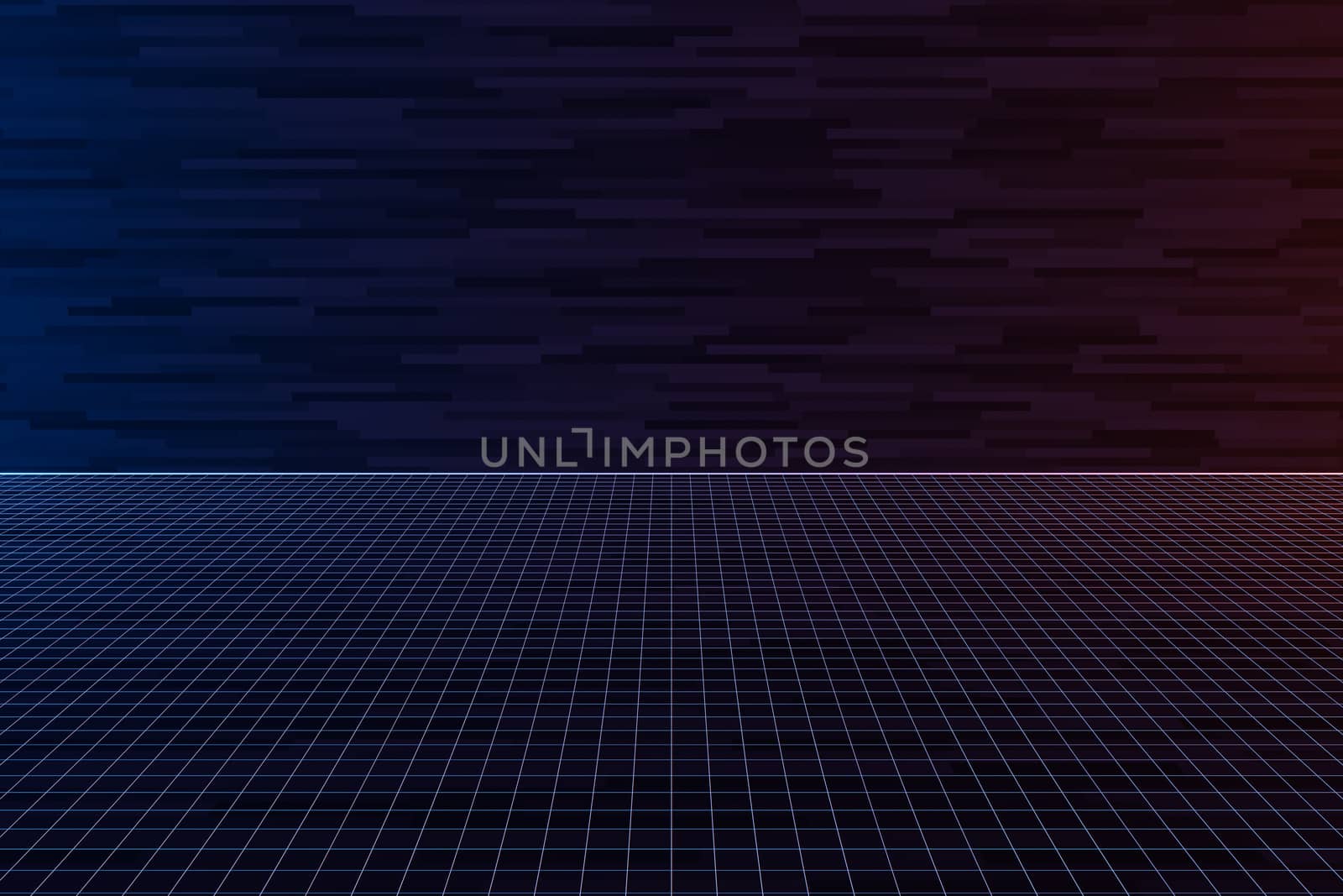 Purple grid laser floor with dark background, 3d rendering. by vinkfan