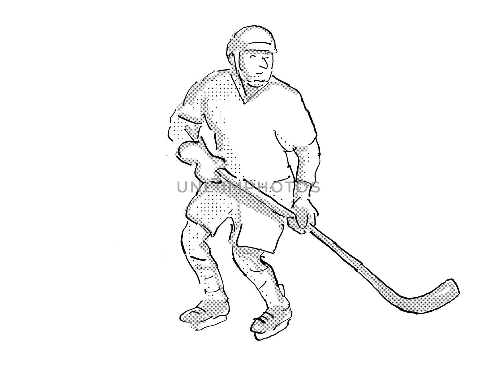 Ice Hockey Player Cartoon Isolated by patrimonio