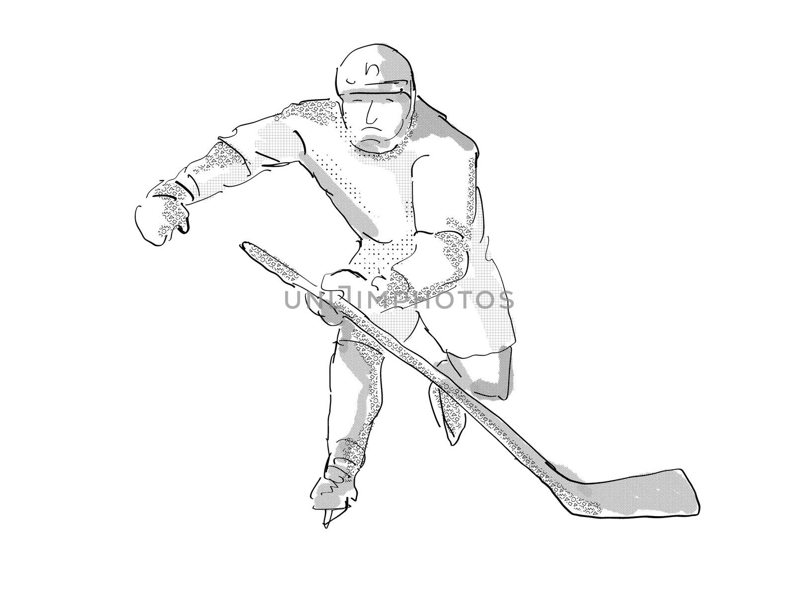 Ice Hockey Player Cartoon Isolated by patrimonio