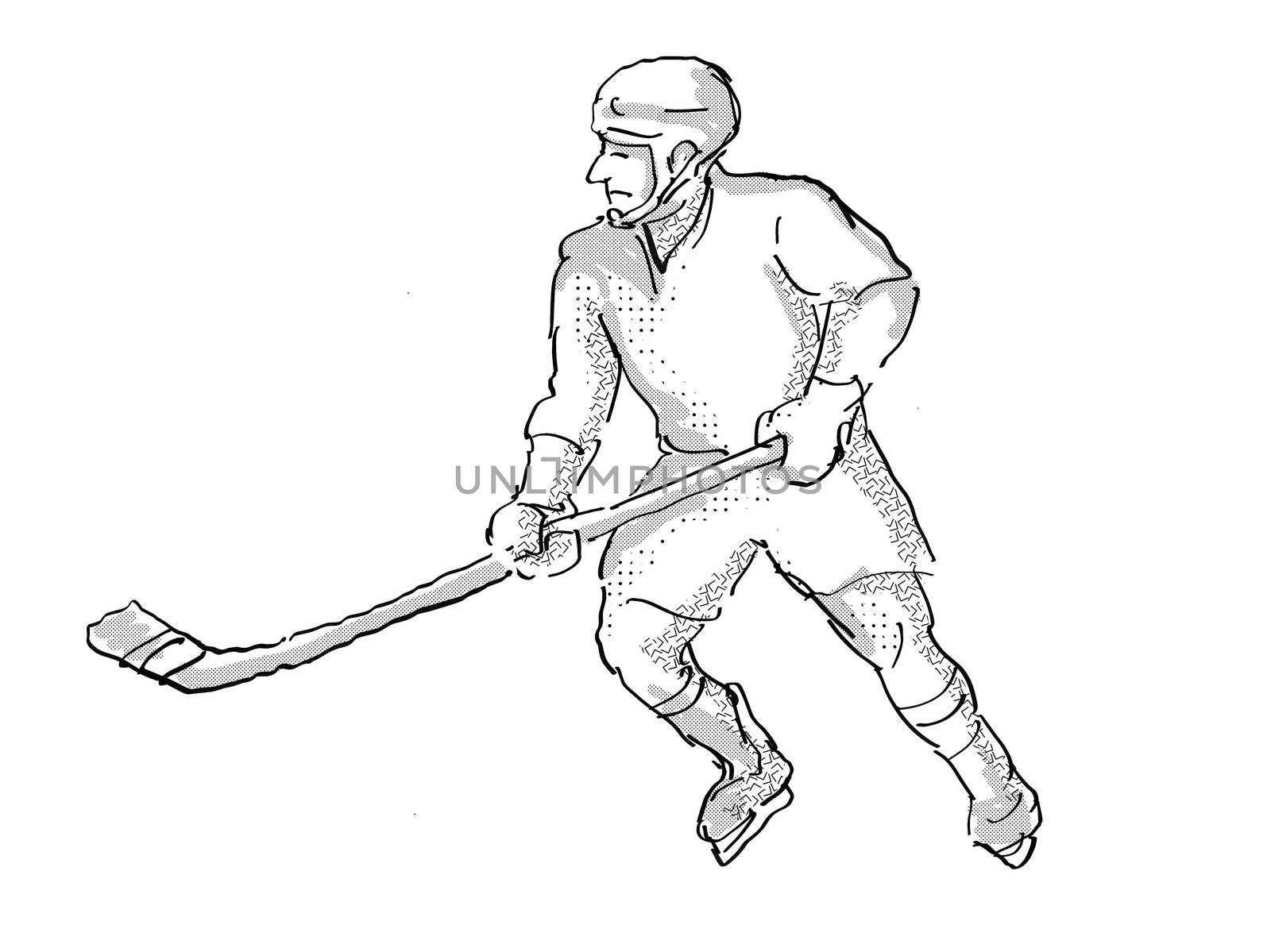 Ice Hockey Player Cartoon Isolated by patrimonio