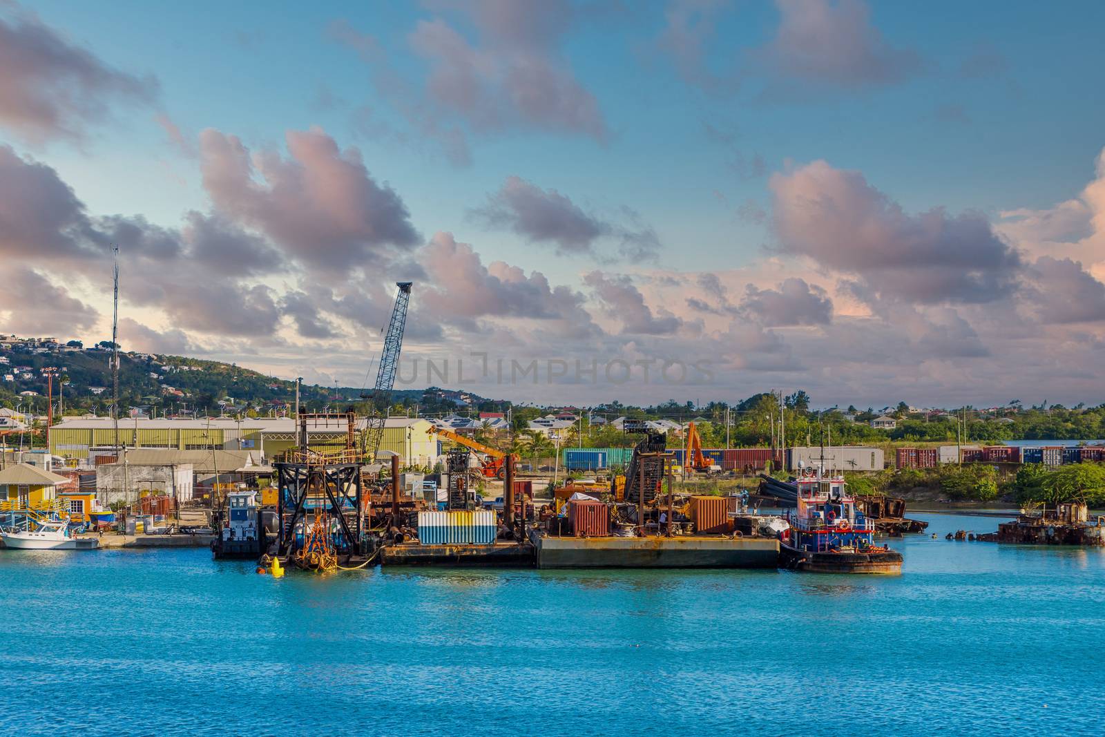 Industrial Freight Dock at Dusk by dbvirago