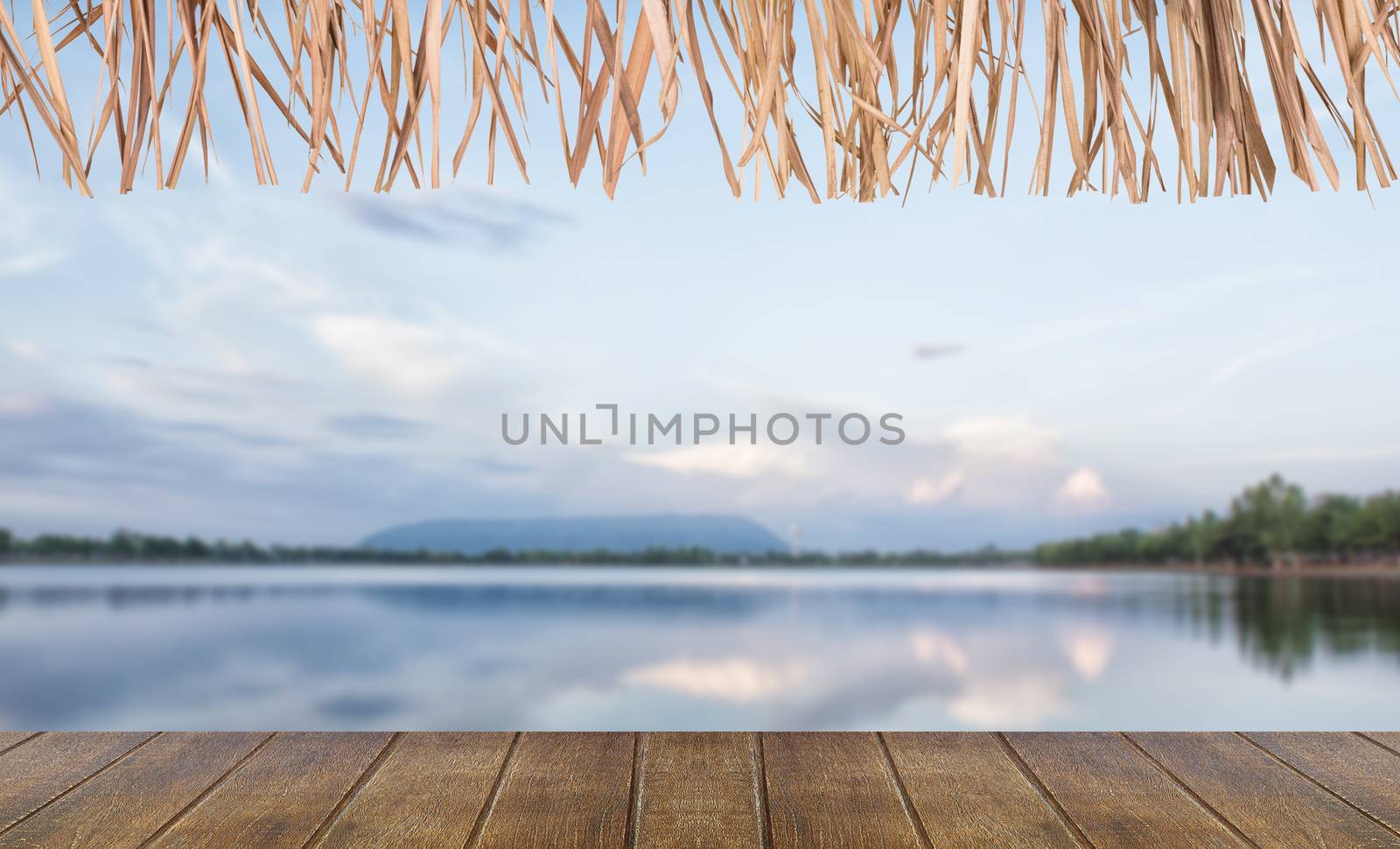 blurred,Clouds and reflections in the reservoir