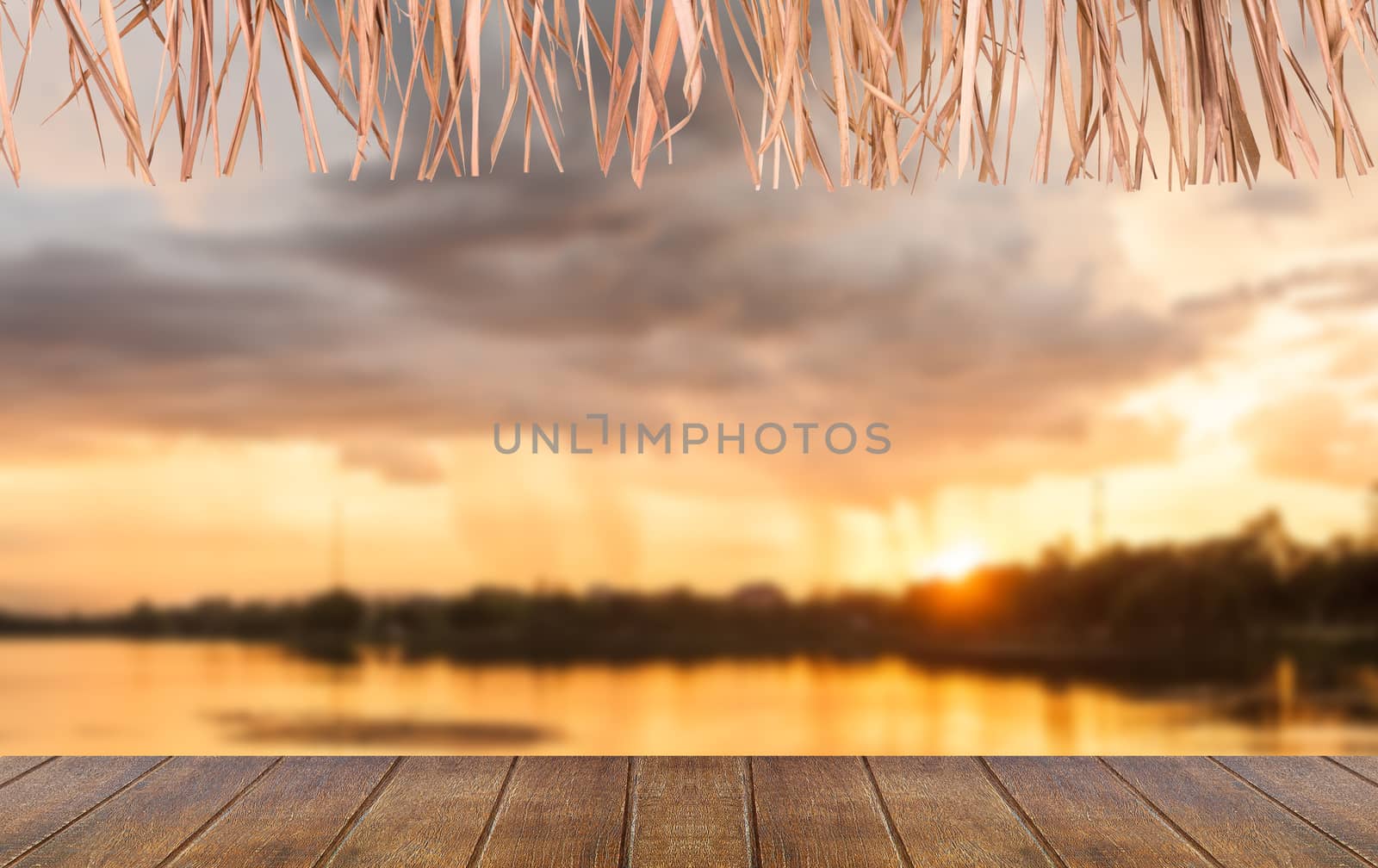 blurred,Sunset with clouds and rain.