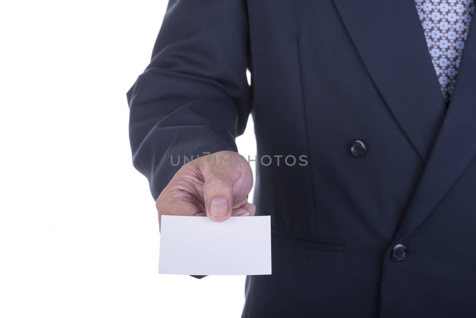 Businessman offer blank business card ,concept business