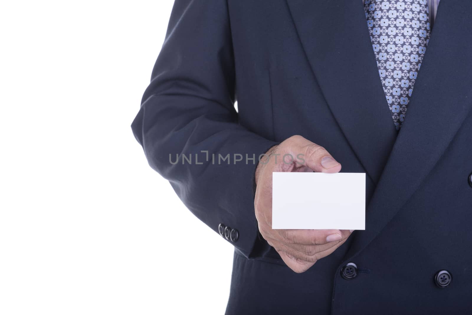 Businessman offer blank business card ,concept business