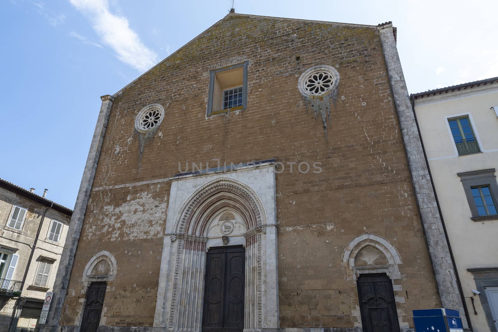orvieto,italy july 19 2020 :church of san francesco in the center of orvieto