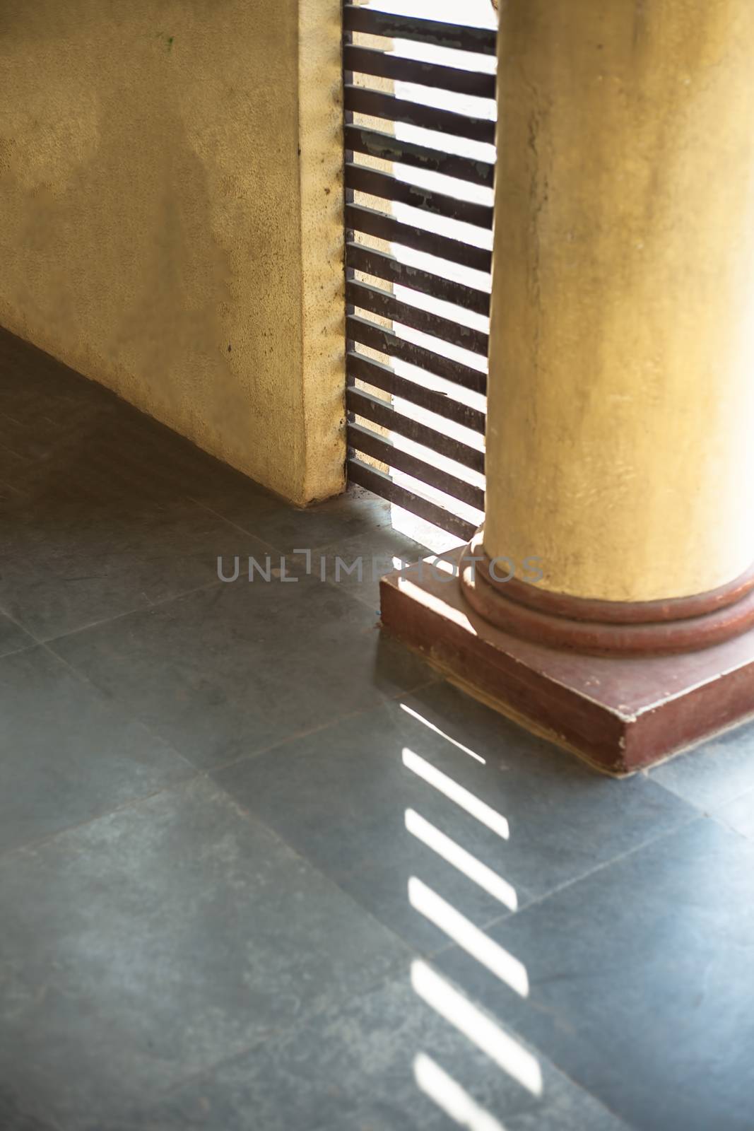 Minimalistic and architecture shot of interior of a building.walls and ceilings and stairs.