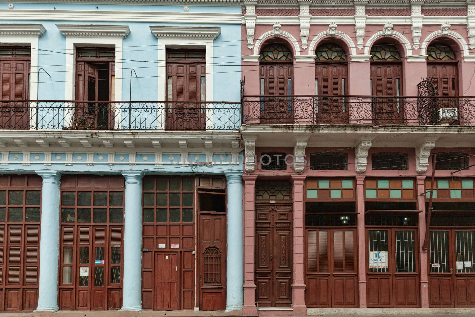 Cienfuegos, Cuba - 1 February 2015: Colonial architecture