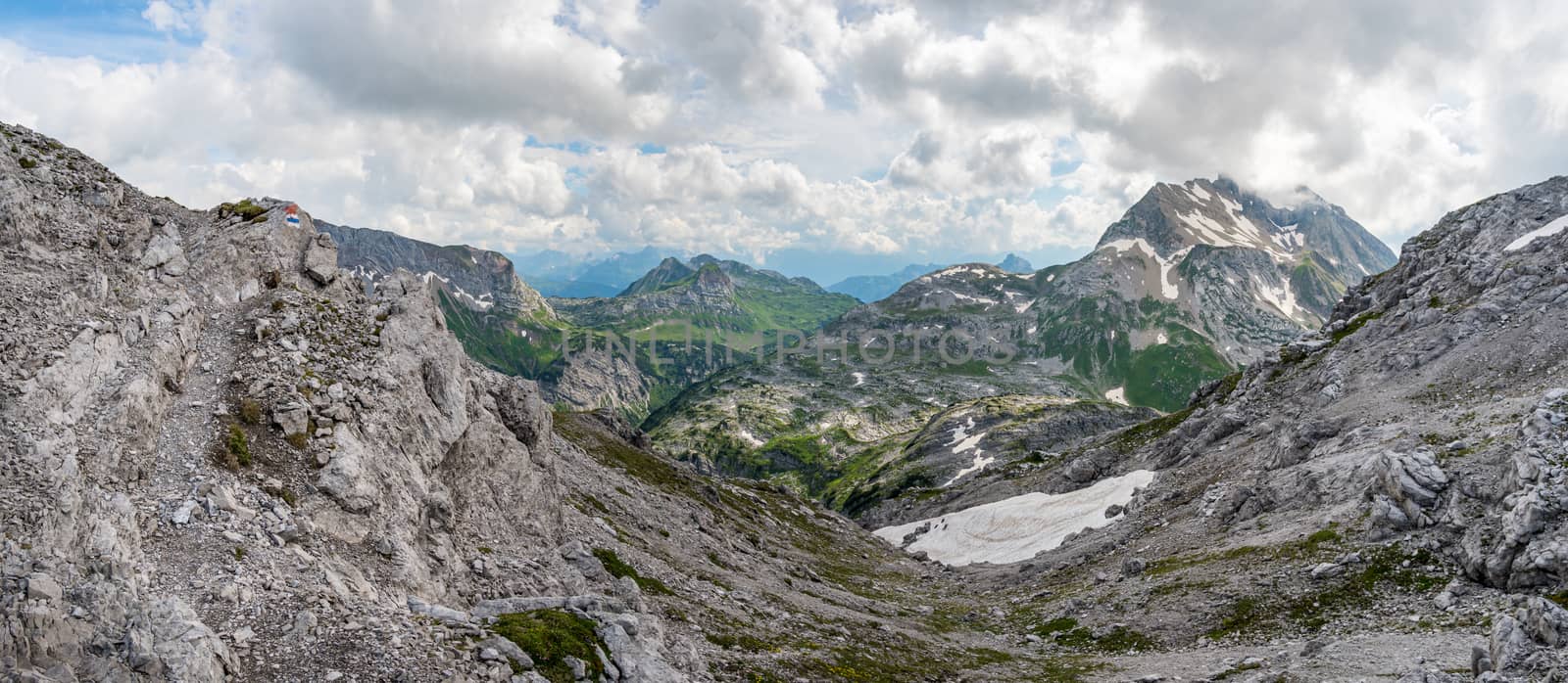 Fantastic hike in the Lechquellen Mountains in Vorarlberg Austria near Lech, Warth, Bludenz