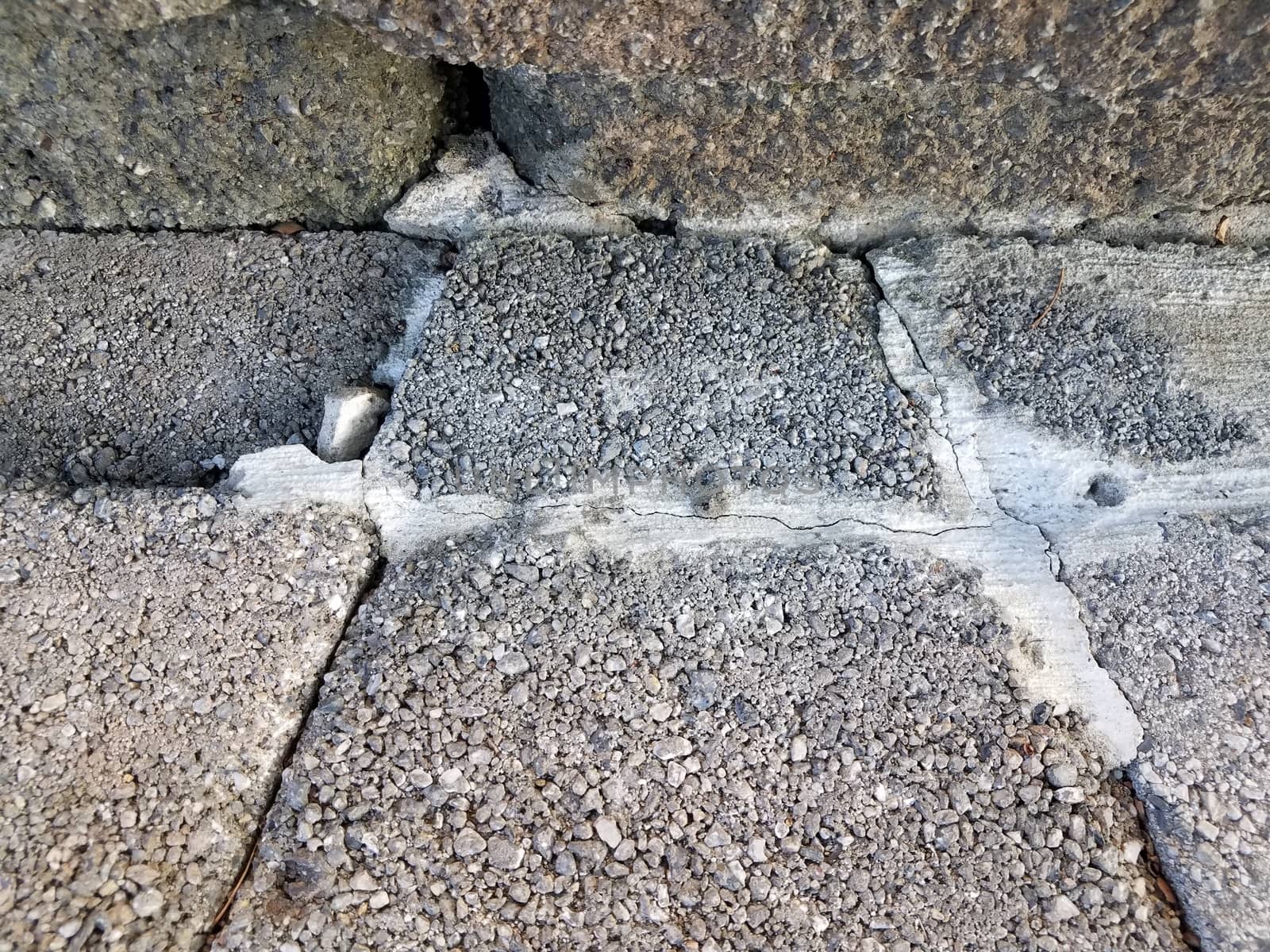 grey cement steps with damage or cracks by stockphotofan1