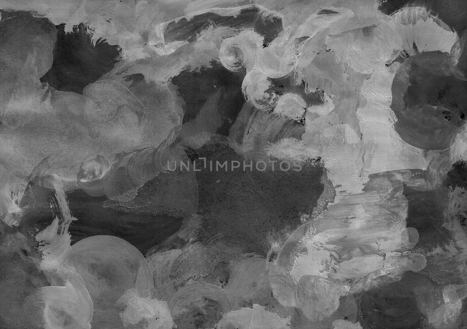 Black and white abstract background of gouache paint. by Grommik